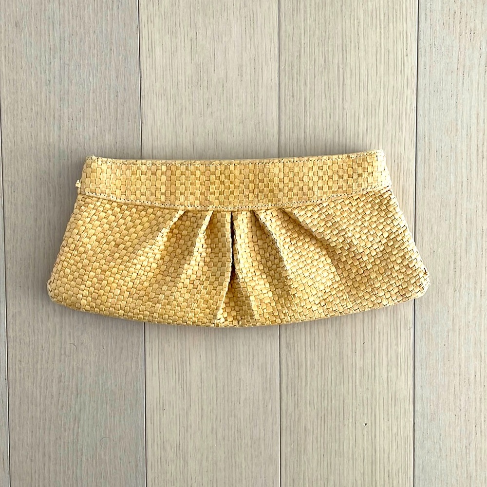 Lauren Merkin Tan Raffia Clutch